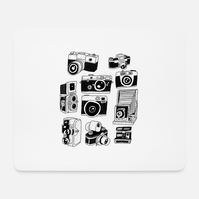 Antike Vintage Kameras - Mousepad (Querformat) - Weiß