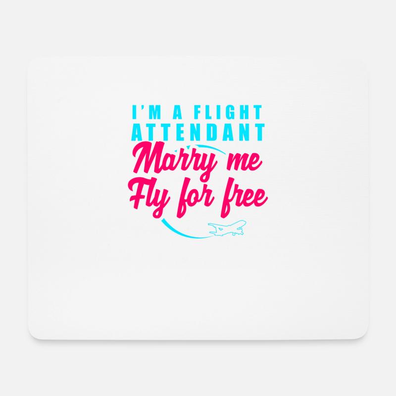 Stewardess Flight Attendant Flying Pilot Aircraft - Mouse Pad (horizontal) - white