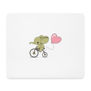 Bicycling elephant - Mouse Pad (horizontal) - white - Front