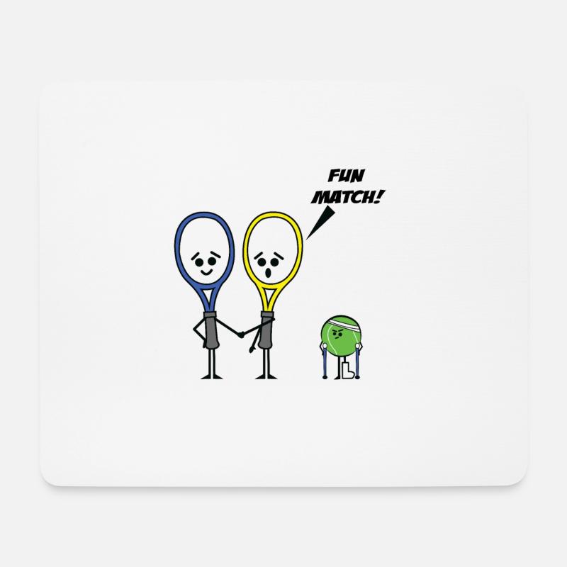 Tennis Schläger - Mousepad (Querformat) - Weiß