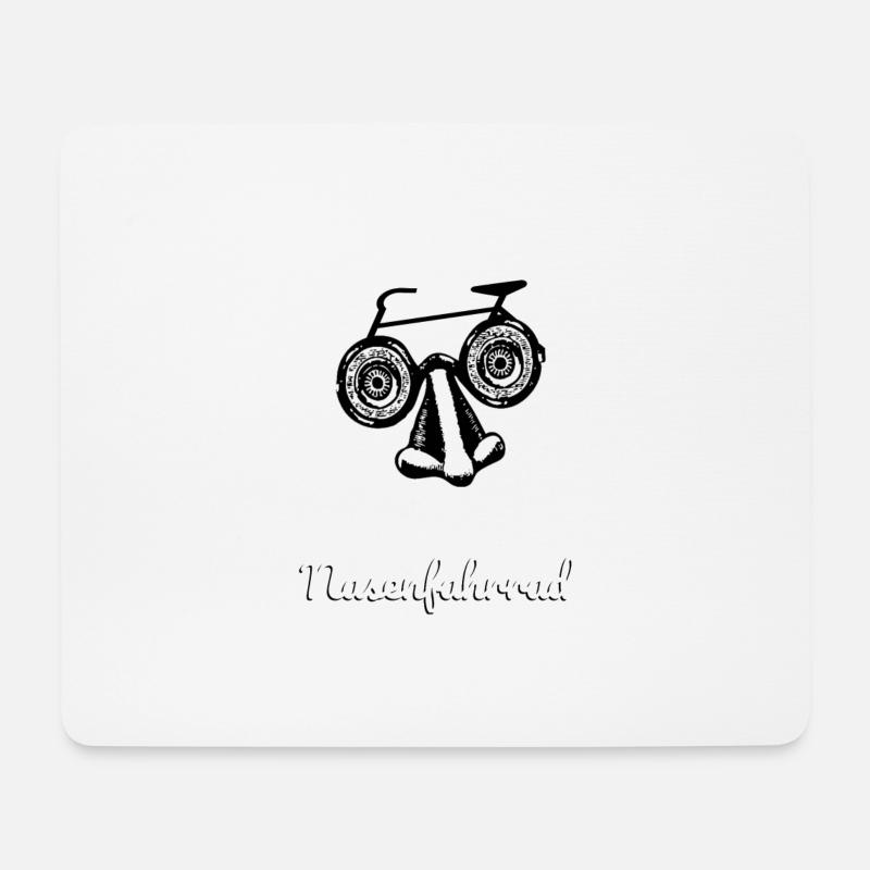 Verruecktes Nasenfahrrad dunkel - Mousepad (Querformat) - Weiß