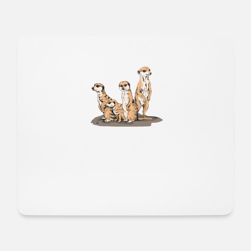Erdmännchen Süße Tierkinder Zoo Tierliebhaber - Mousepad (Querformat) - Weiß