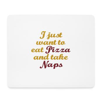 Funny Nap King Tshirt Design Pizza Naps - Mouse Pad (horizontal) - white - Front