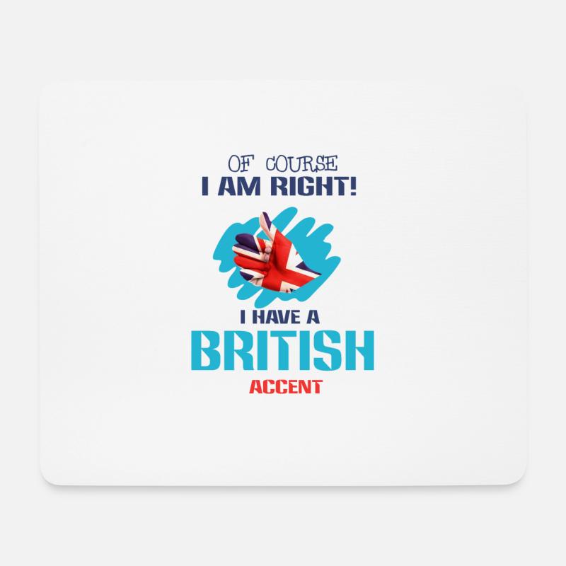 British accent - Mouse Pad (horizontal) - white