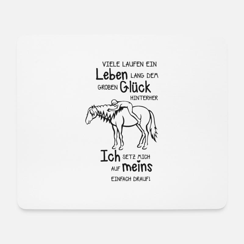 Pferde Glück Love liebe - Mousepad (Querformat) - Weiß