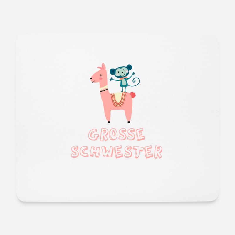 Grosse Schwester Große Schwester T-Shirt - Mousepad (Querformat) - Weiß