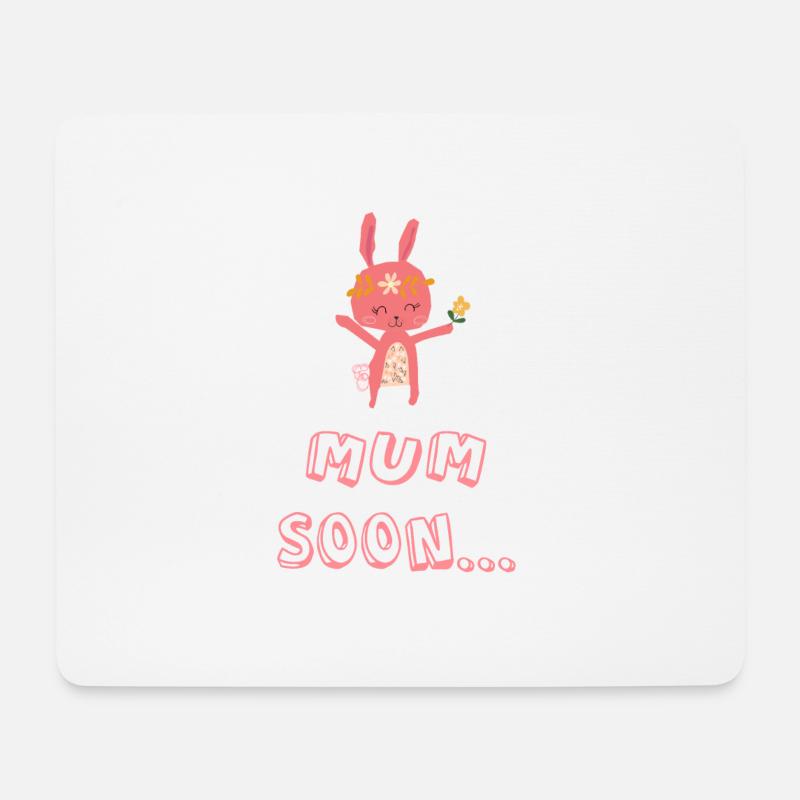 MUM SOON Bald Mama - T-Shirt - Mousepad (Querformat) - Weiß