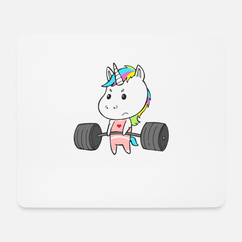 Einhorn Training Workout Krafttraining für Frauen - Mousepad (Querformat) - Weiß