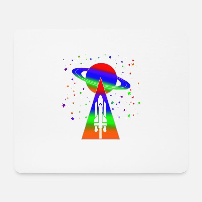 Saturn - Mousepad (Querformat) - Weiß