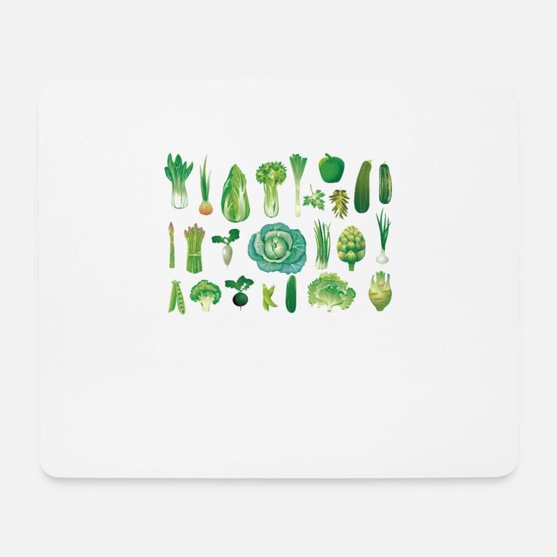 Alle Arten von grünem Gemüse - Mousepad (Querformat) - Weiß