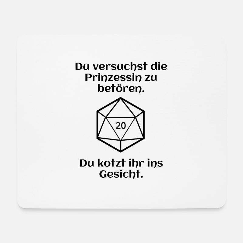 W20 - Prinzessin - Pech - Mousepad (Querformat) - Weiß