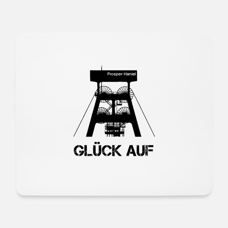 Zeche Prosper-Haniel Glück Auf - Mousepad (Querformat) - Weiß