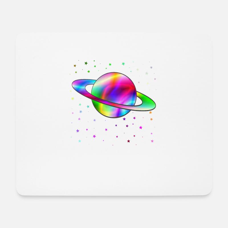 Saturn - Mousepad (Querformat) - Weiß