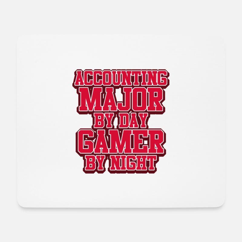 Accounting Major By Day Gamer By Night - Mousepad (Querformat) - Weiß