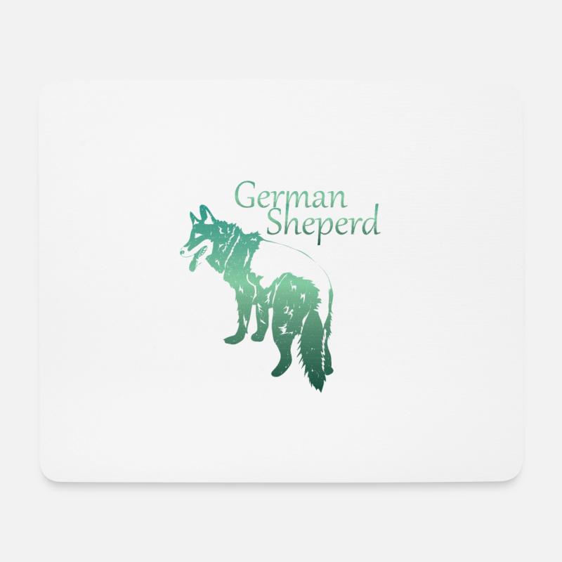 Schäferhund Silhouette - Mousepad (Querformat) - Weiß