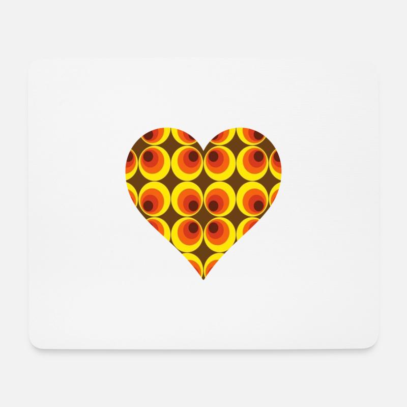70's heart - Mouse Pad (horizontal) - white