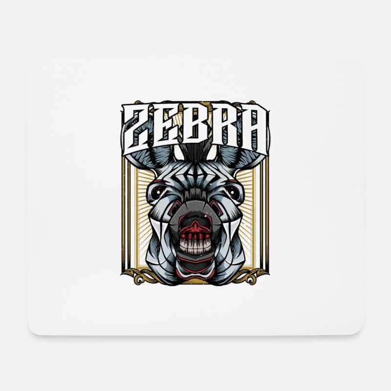 Zebra Zebrastreifen Zebrakopf Modern Trendy Pferd - Mousepad (Querformat) - Weiß