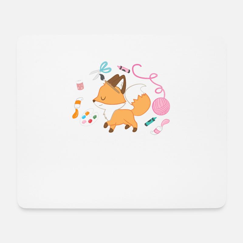 Fuchs T-Shirt für Kunsthandwerker Handarbeit - Mousepad (Querformat) - Weiß