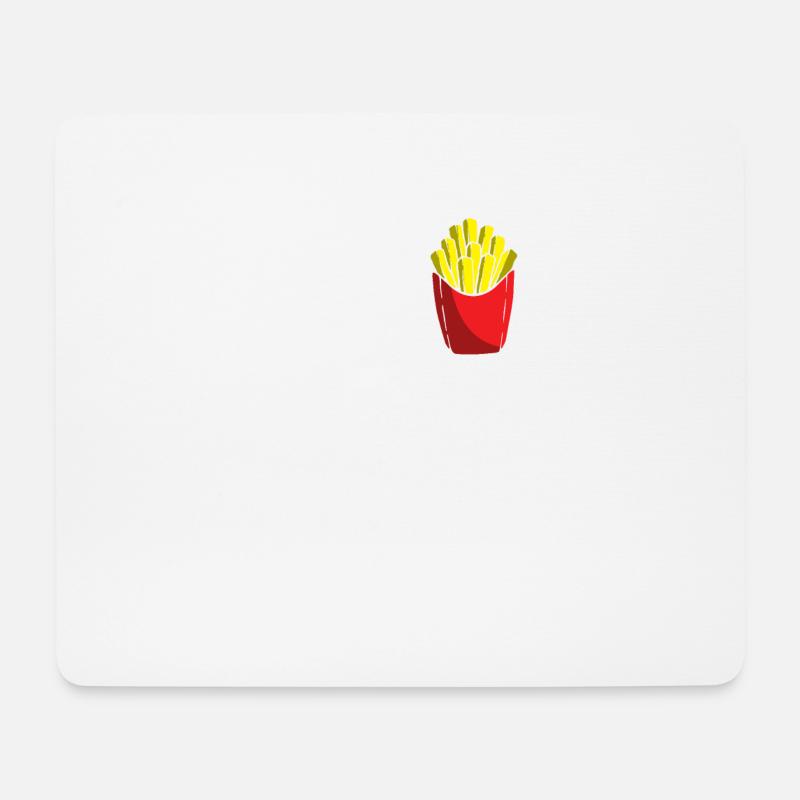 Pommes in Brusttasche - Mousepad (Querformat) - Weiß