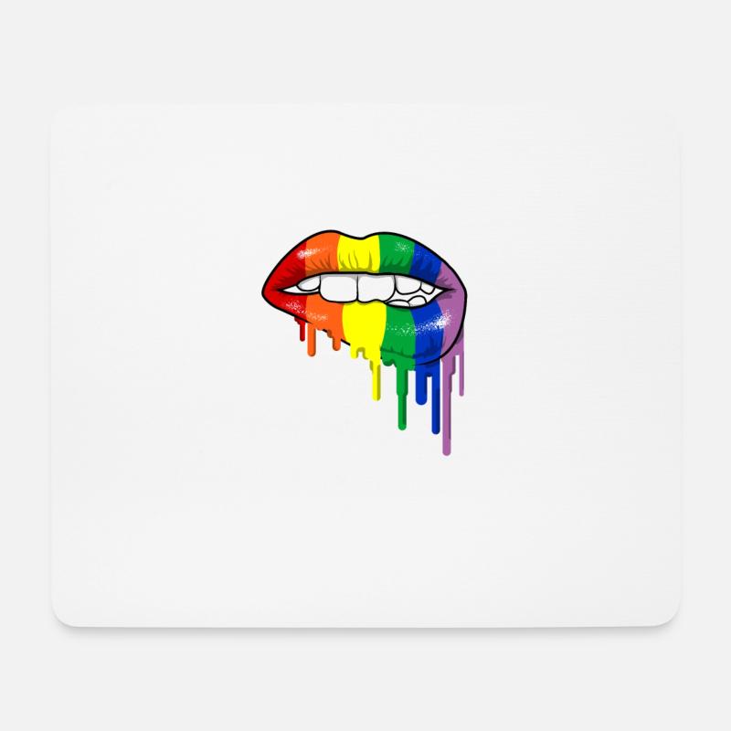 LGBT-Lippen - Mousepad (Querformat) - Weiß