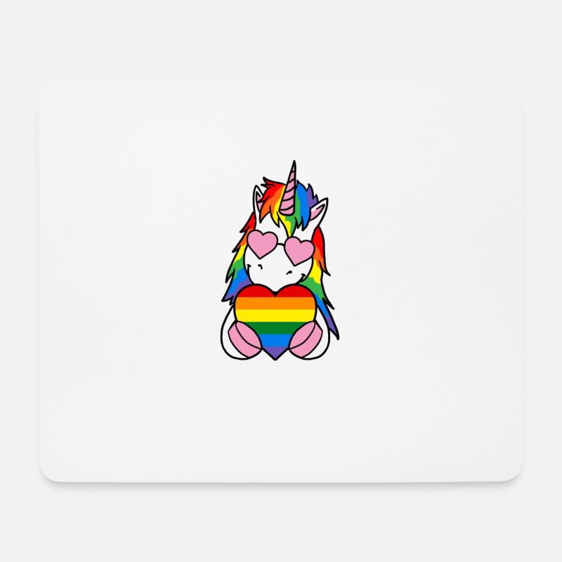Unicorn is love gift - Mouse Pad (horizontal) - white