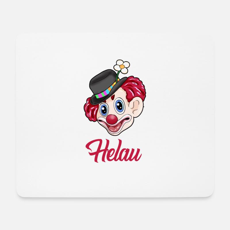 Helau Clown Karneval Duesseldorf Rosenmontag - Mousepad (Querformat) - Weiß
