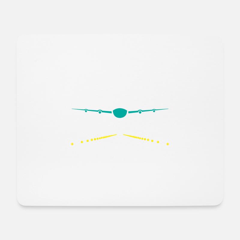 Flugzeug landet - Mousepad (Querformat) - Weiß
