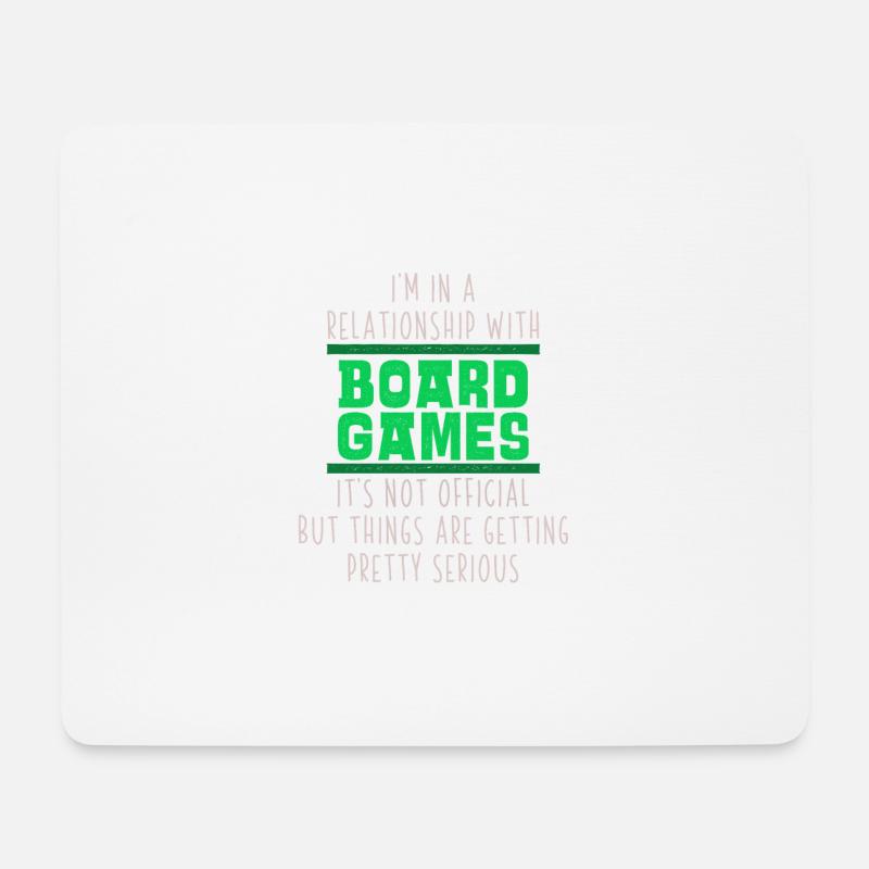 Funny Pretty Serious Relationship with Board Games - Mousepad (Querformat) - Weiß