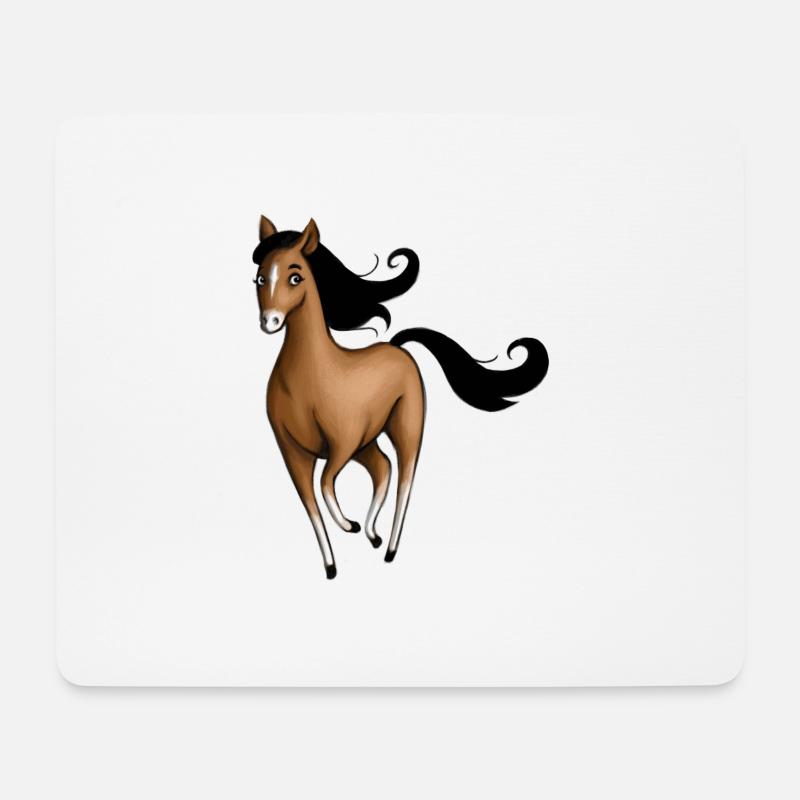 Braunes Pferd - Mousepad (Querformat) - Weiß