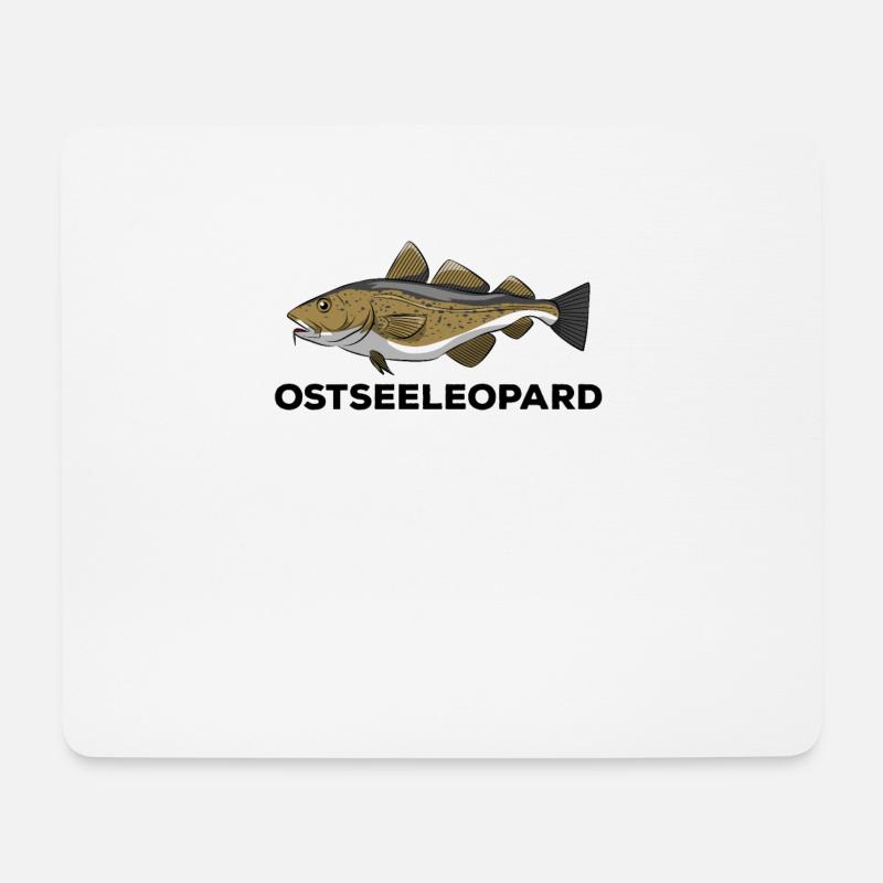 Dorsch Kabeljau Ostseeleopard Geschenk Angler - Mousepad (Querformat) - Weiß