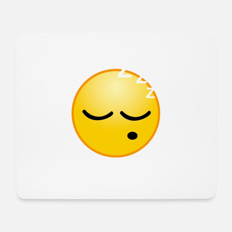 Schlafen Emoji Müde Geschenk - Mousepad (Querformat) - Weiß