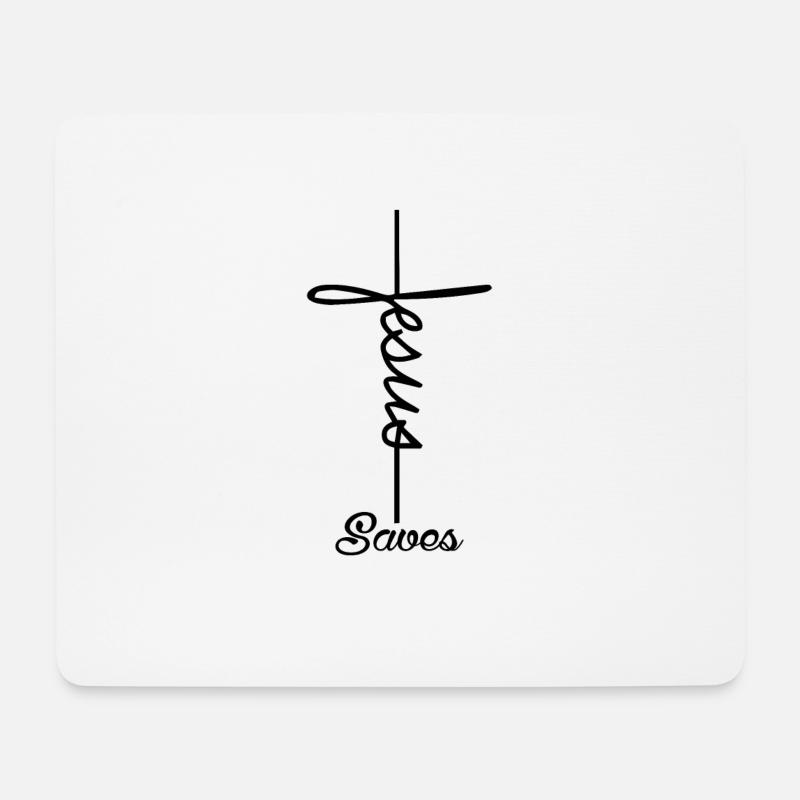 Jesus rettet Bibel Christliches Geschenk Christentum - Mousepad (Querformat) - Weiß