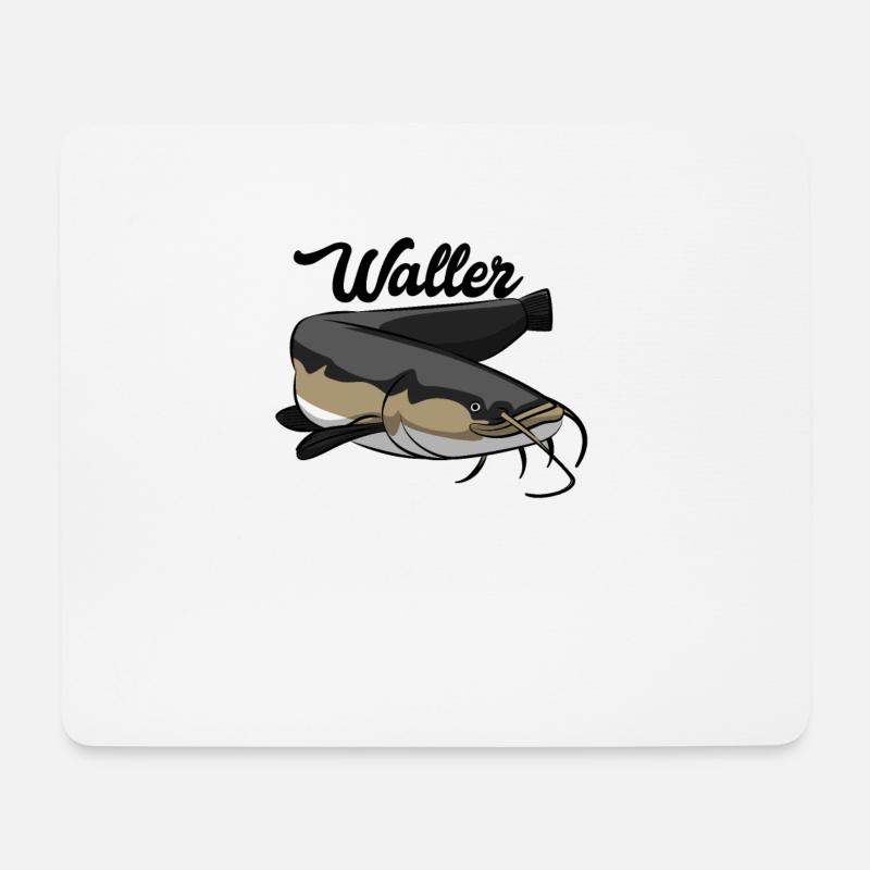 Waller Wels Angeln Geschenk Angler Catfish Barteln - Mousepad (Querformat) - Weiß