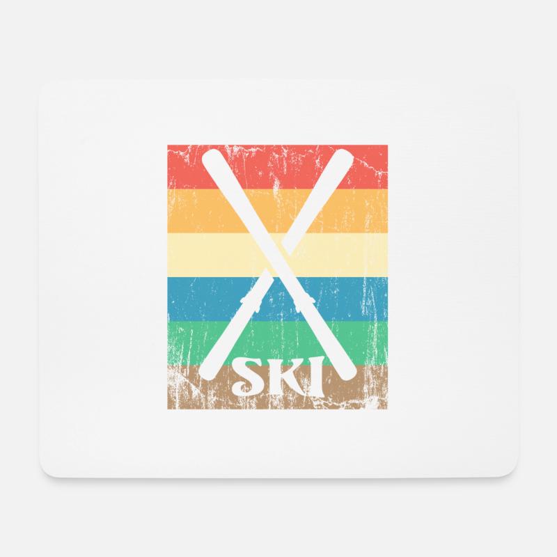 Ski Retro Style - Mousepad (Querformat) - Weiß