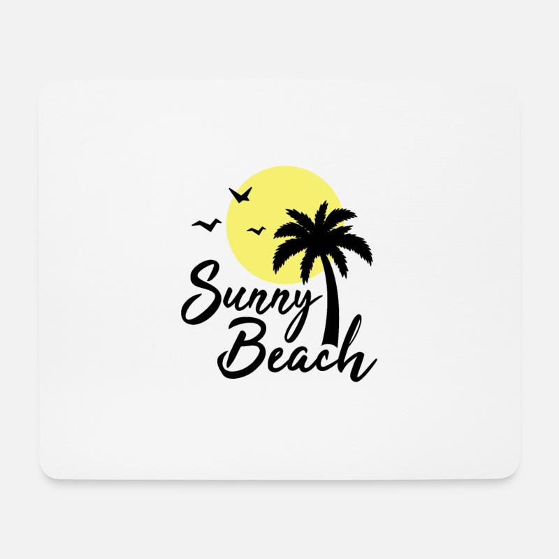 Sunny Beach - Mousepad (Querformat) - Weiß