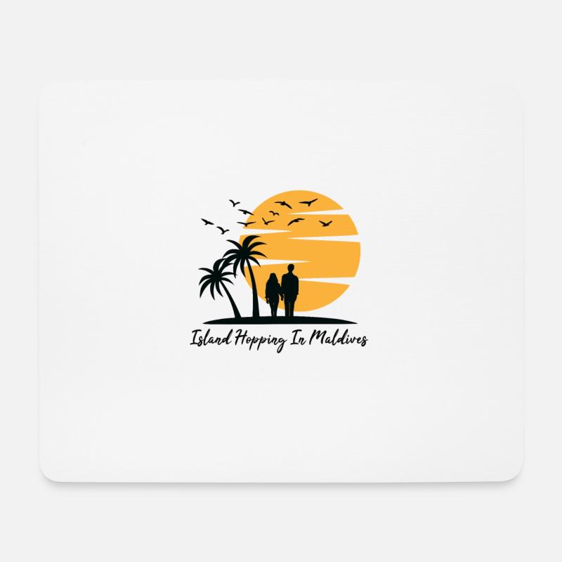 Malediven Insel - Mousepad (Querformat) - Weiß
