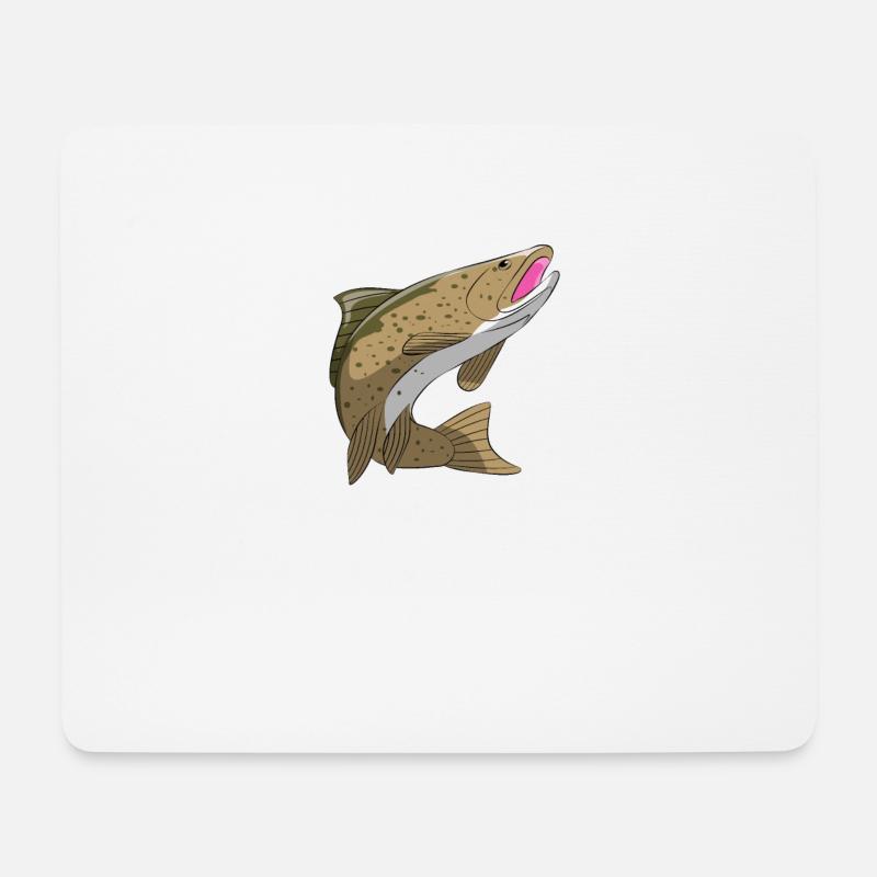 Forelle Bachforelle Regenbogenforelle Meerforelle - Mousepad (Querformat) - Weiß
