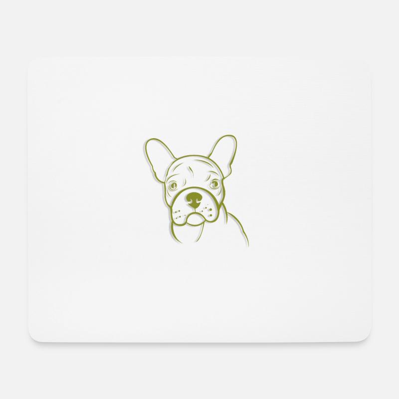 Französische Bulldogge - Mousepad (Querformat) - Weiß