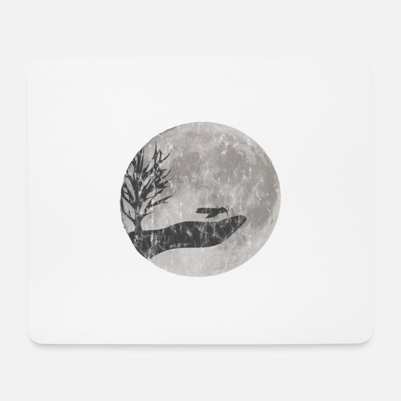 Mücke Zeichnung Used Look - Mousepad (Querformat) - Weiß