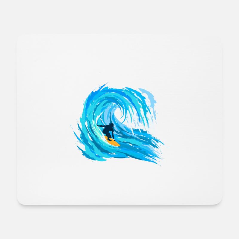 Surfers Silhouette - Surfer - Mouse Pad (horizontal) - white