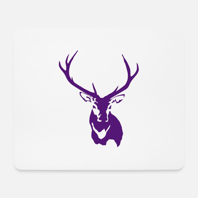 Red Stag Rentier mit Geweih - Mousepad (Querformat) - Weiß