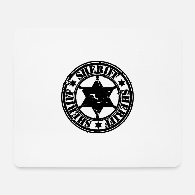 SHERIFF STERN - Mousepad (Querformat) - Weiß