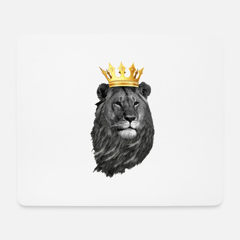 King Löwe - Mousepad (Querformat) - Weiß