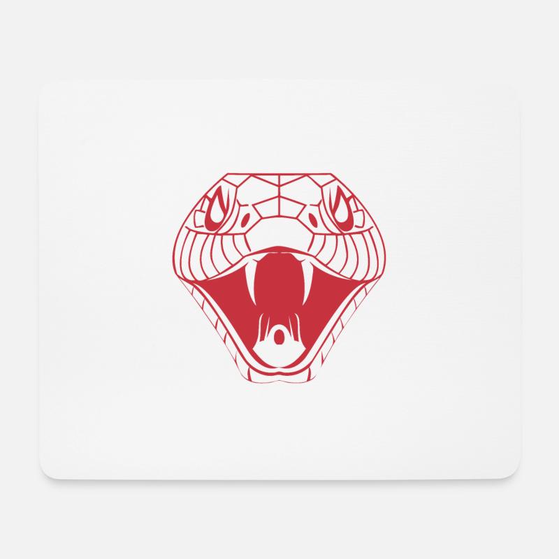 SCHLANGEN KOPF ROT - Mousepad (Querformat) - Weiß