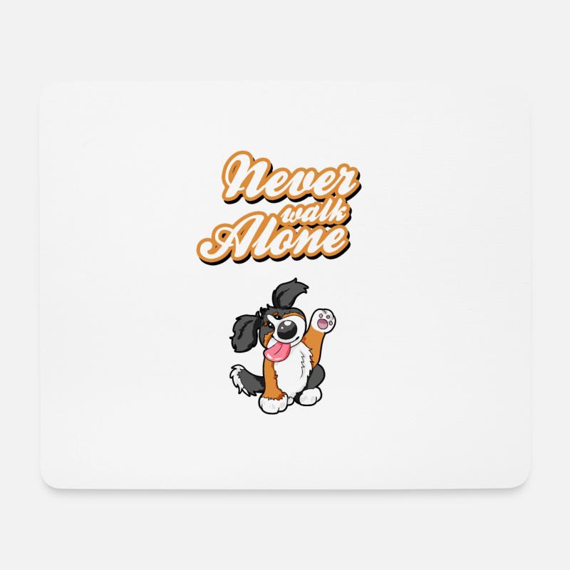 Never Walk Alone Berner Sennenhund Hund Geschenk - Mousepad (Querformat) - Weiß