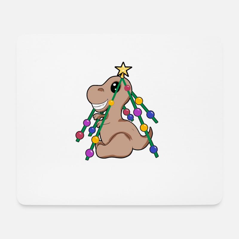 treerex Dino Dinosaur Christmas Christmas Tree Gift Comic - Mouse Pad (horizontal) - white