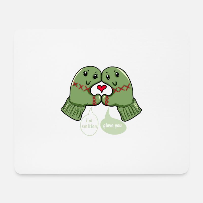 Handschuh Liebe Weihnachtsgeschenk Winter Weihnachtsgeschenke - Mousepad (Querformat) - Weiß