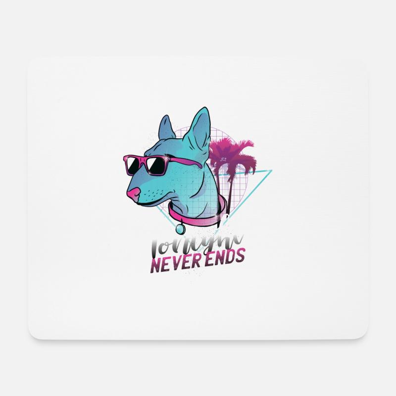 Cooler Partyhund mit Sonnenbrille - Mousepad (Querformat) - Weiß