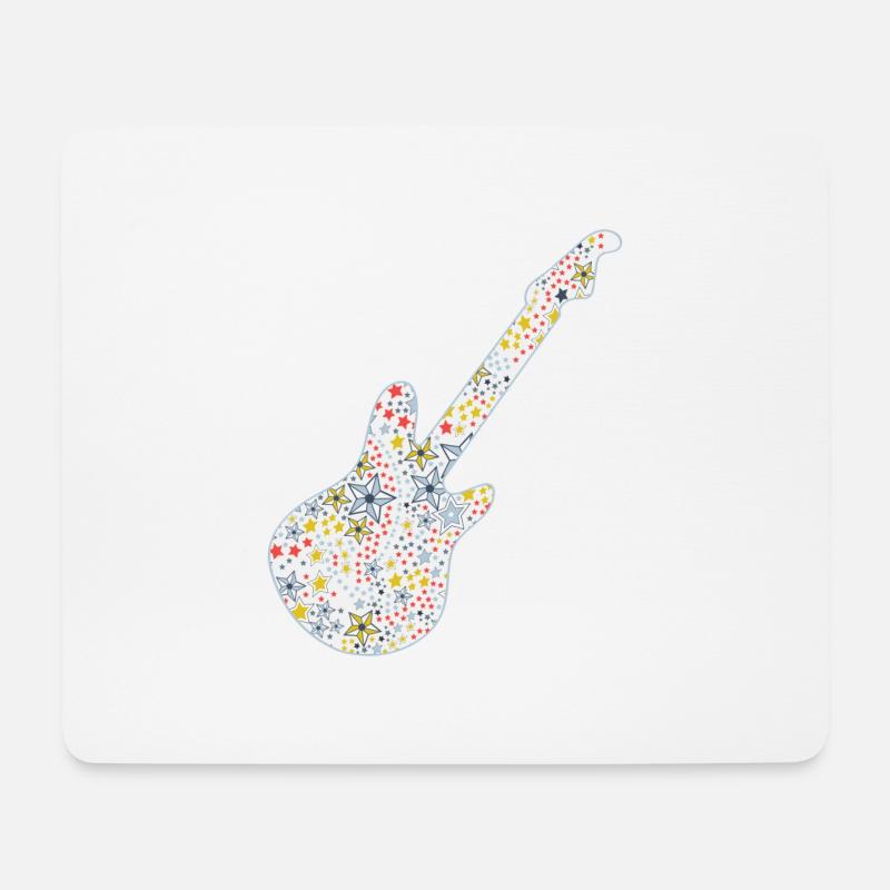 Gitarre & Sterne - Mousepad (Querformat) - Weiß