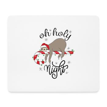 Oh holy night sloth Christmas - Mouse Pad (horizontal) - white - Front